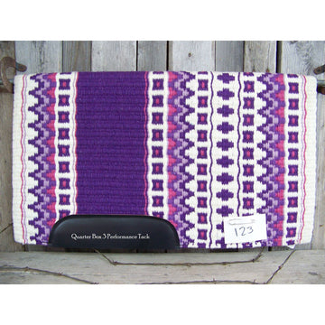 Custom Domino Show Blanket - 40x34 (Cream Base with Purple Accents)