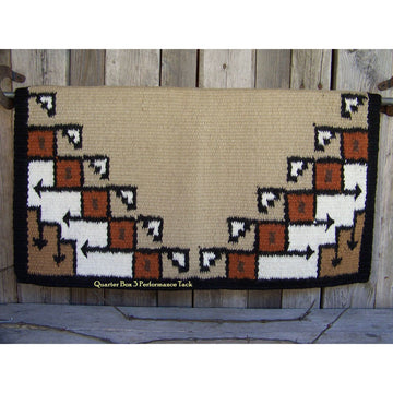 The New Pueblo Show Blanket - 38x34 (Sand/Black/Tan/Rust/Chestnut) by Mayatex