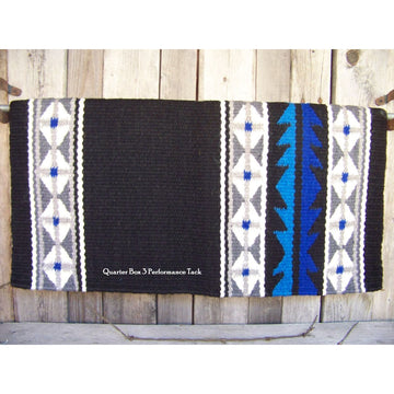 Mojave Show Blanket - 36x34 (Black/Ash/Blue/Cream) by Mayatex