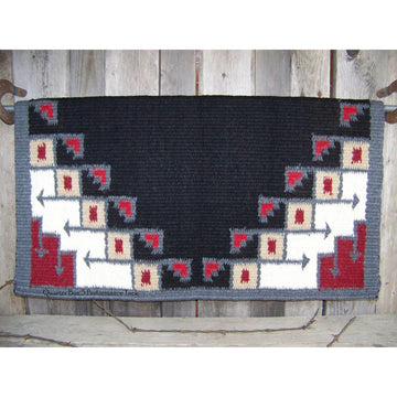 The New Pueblo Show Blanket - 38x34 (Black/Charcoal/Red Earth/Sand) by Mayatex