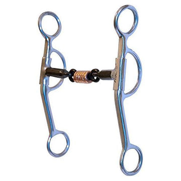 Bit - Stainless Steel Loose Cheek, 3 Piece Dog Bone, Copper Rollers