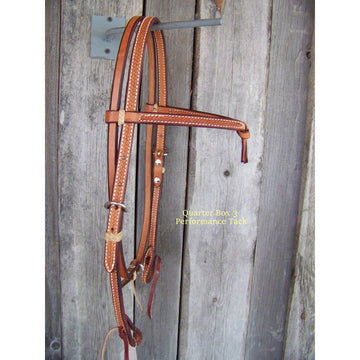 Headstall - Futurity Knot w/Mini Basket Weave Browband (Light Oil)