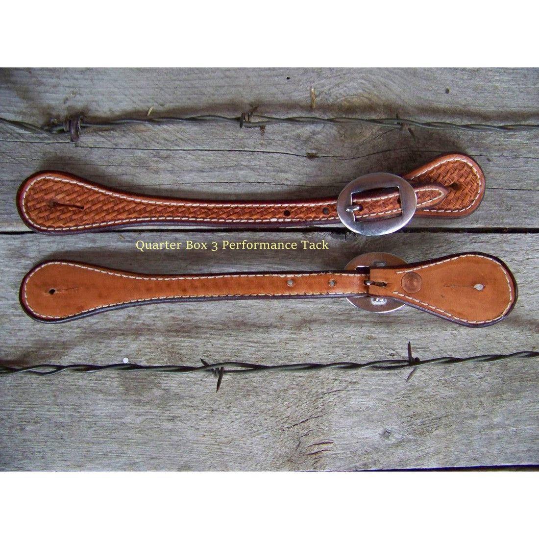 Spur Straps - Straight Basket Weave Tooling (Mens - Natural)