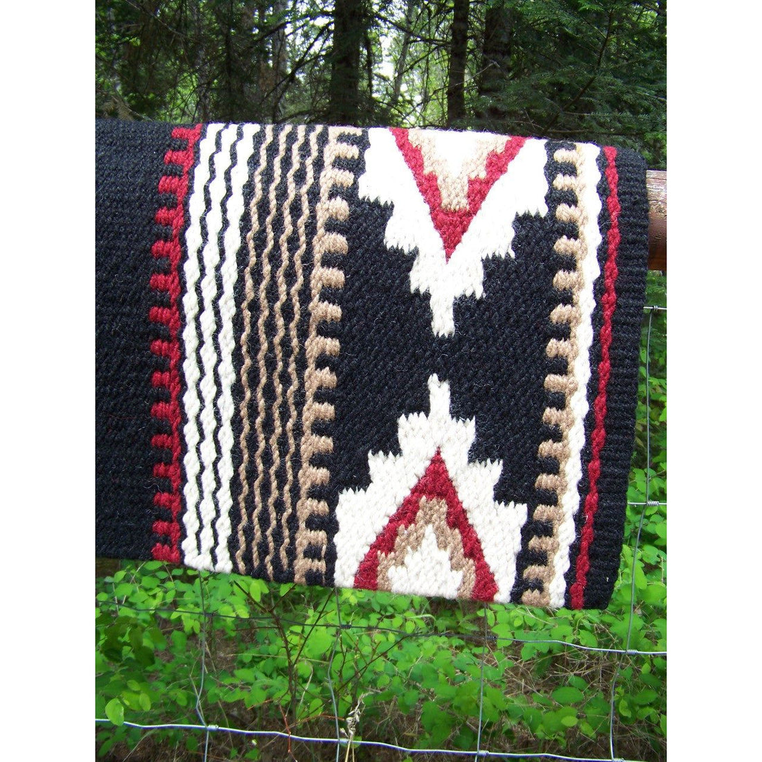 Cowtown Show Blanket - 36x34 (Black/Cream/Red Earth/Fawn) by Mayatex