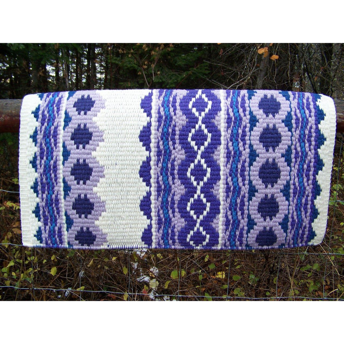 Riverland Show Blanket - 36x34 (Cream/Purple/Slate Blue/Lilac) by Mayatex