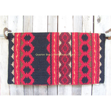 Riverland Show Blanket - 36x34 (Black/Red Earth/Burg/Tangerine) by Mayatex