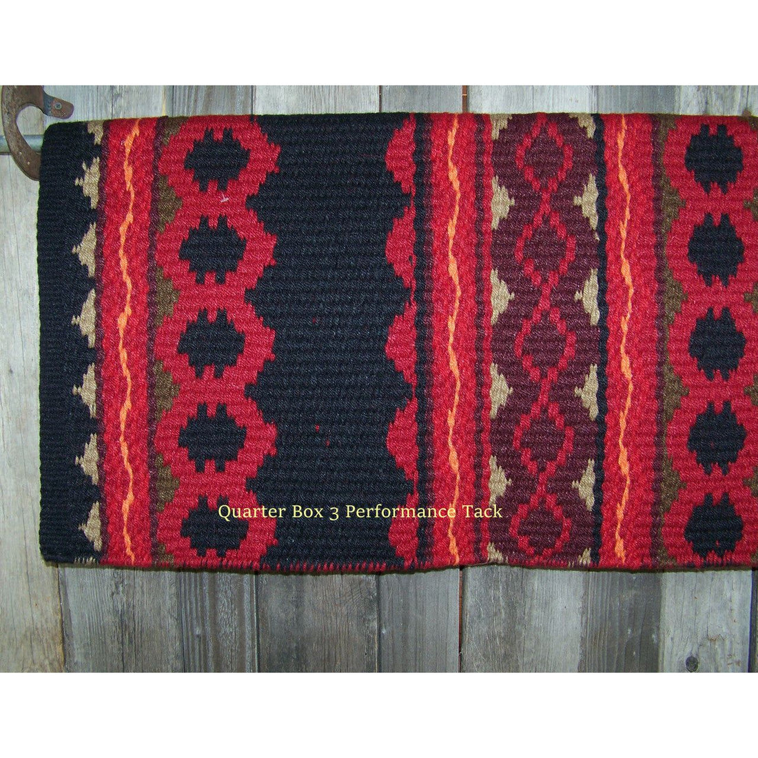 Riverland Show Blanket - 36x34 (Black/Red Earth/Burg/Tangerine) by Mayatex