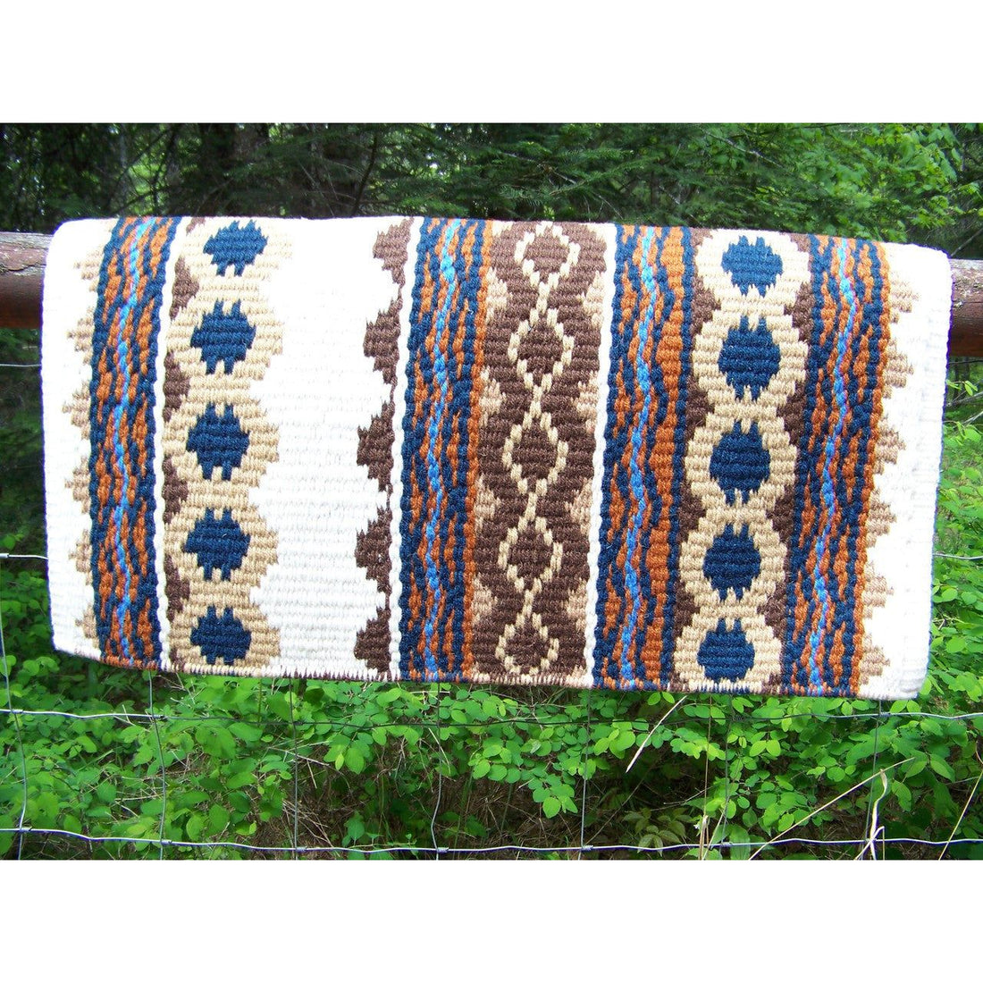 Riverland Show Blanket - 36x34 (Cream/Chestnut/Rust/Navy) by Mayatex