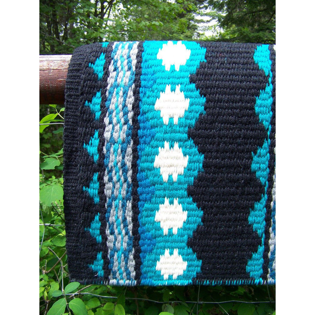 Riverland Show Blanket - 36x34 (Black/Teal/Ocean Blue/Turquoise) by Mayatex