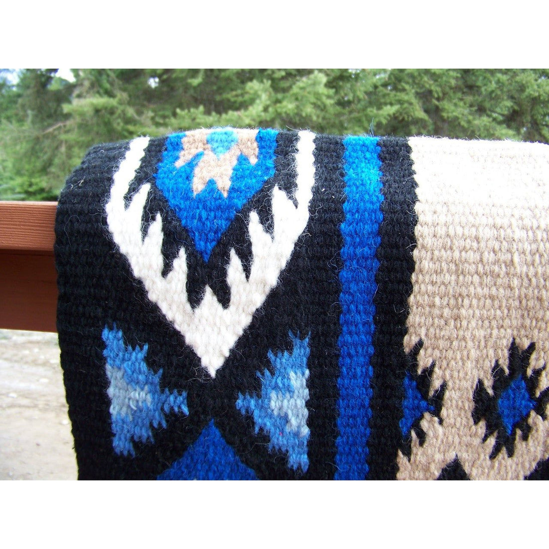 Phoenix Show Blanket - 38x34 (Black Base/Sand and Blue Accents)