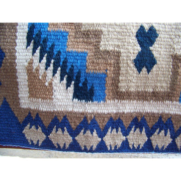 Haymaker Show Blanket - 38x34 (Slate Blue Base/Earth Tone Accents) by Mayatex