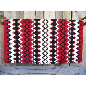 Arroyo Seco Show Blanket - 38x34 (Red Base/Black Cream Accents) by Mayatex