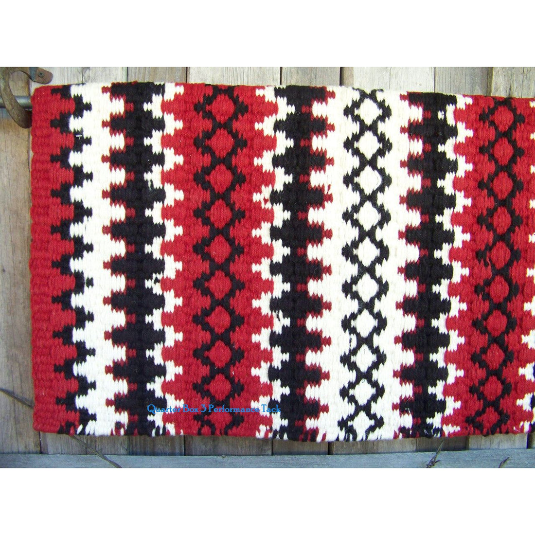 Arroyo Seco Show Blanket - 38x34 (Red Base/Black Cream Accents) by Mayatex