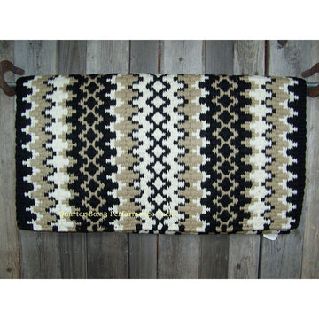 Arroyo Seco Show Blanket - 38x34 (Black Base/Cream and Sand Accents) by Mayatex