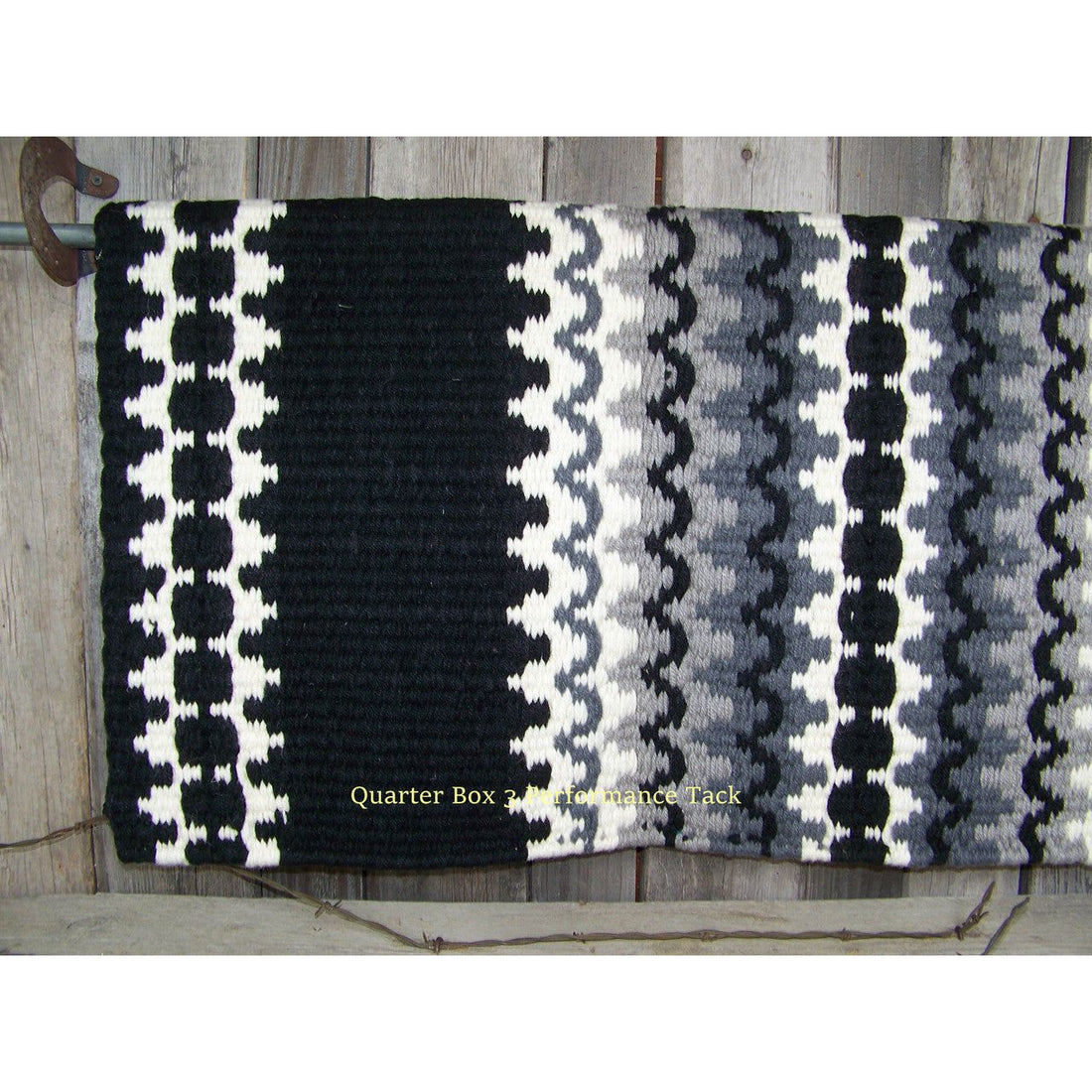 Corona Show Blanket - 38x34 (Black Base/Grey and Cream Accents)