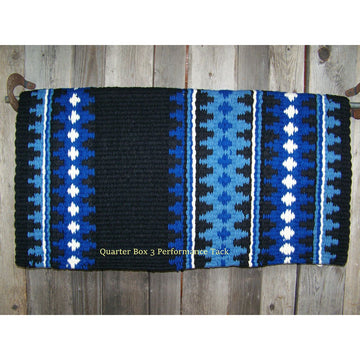 Catalina Show Blanket - 38x34 (Black Base/Blue Accents)