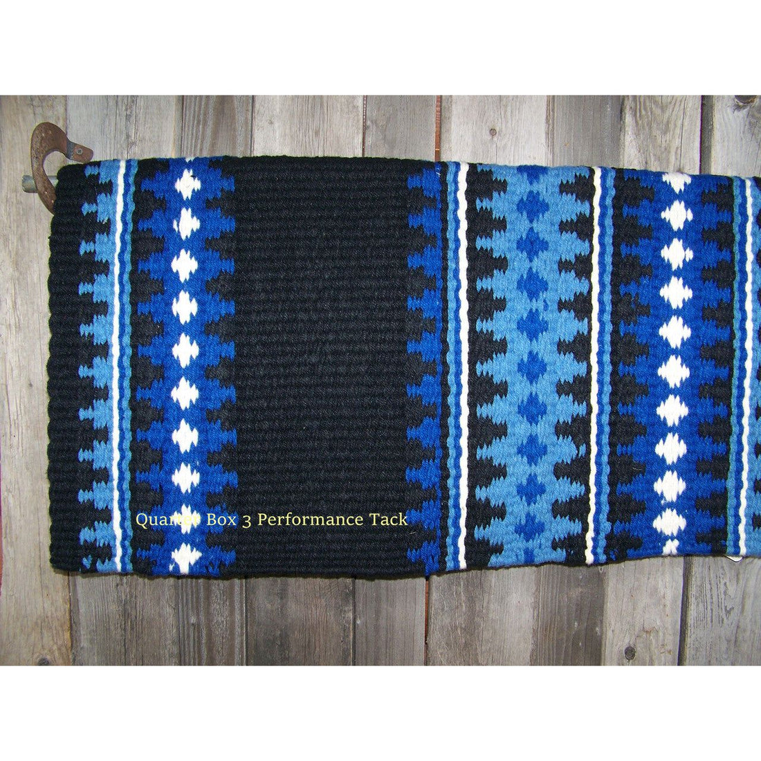 Catalina Show Blanket - 38x34 (Black Base/Blue Accents)