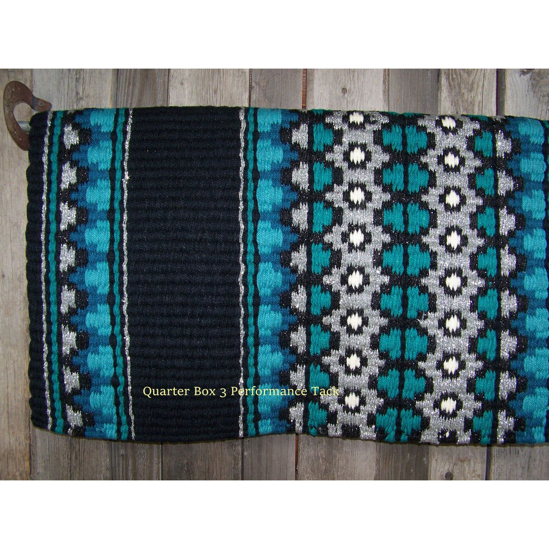 Starlight Show Blanket - 40x34 (Black Metallic/Turq/Blue/Gray/Teal) by Mayatex