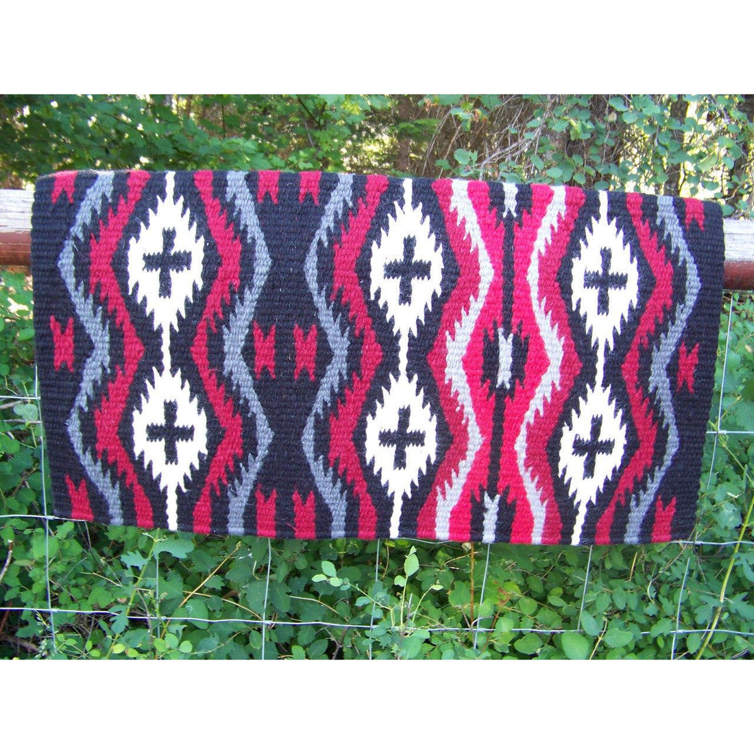 Las Cruces Show Blanket - 36x34 (Black/Charcoal/Ash/Red Earth/Red) by Mayatex