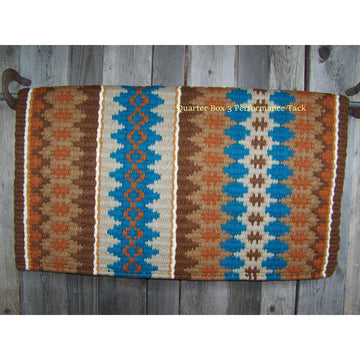 Nova Show Blanket - 38x34 (Chocolate Base/Teal and Sand Accents) by Mayatex