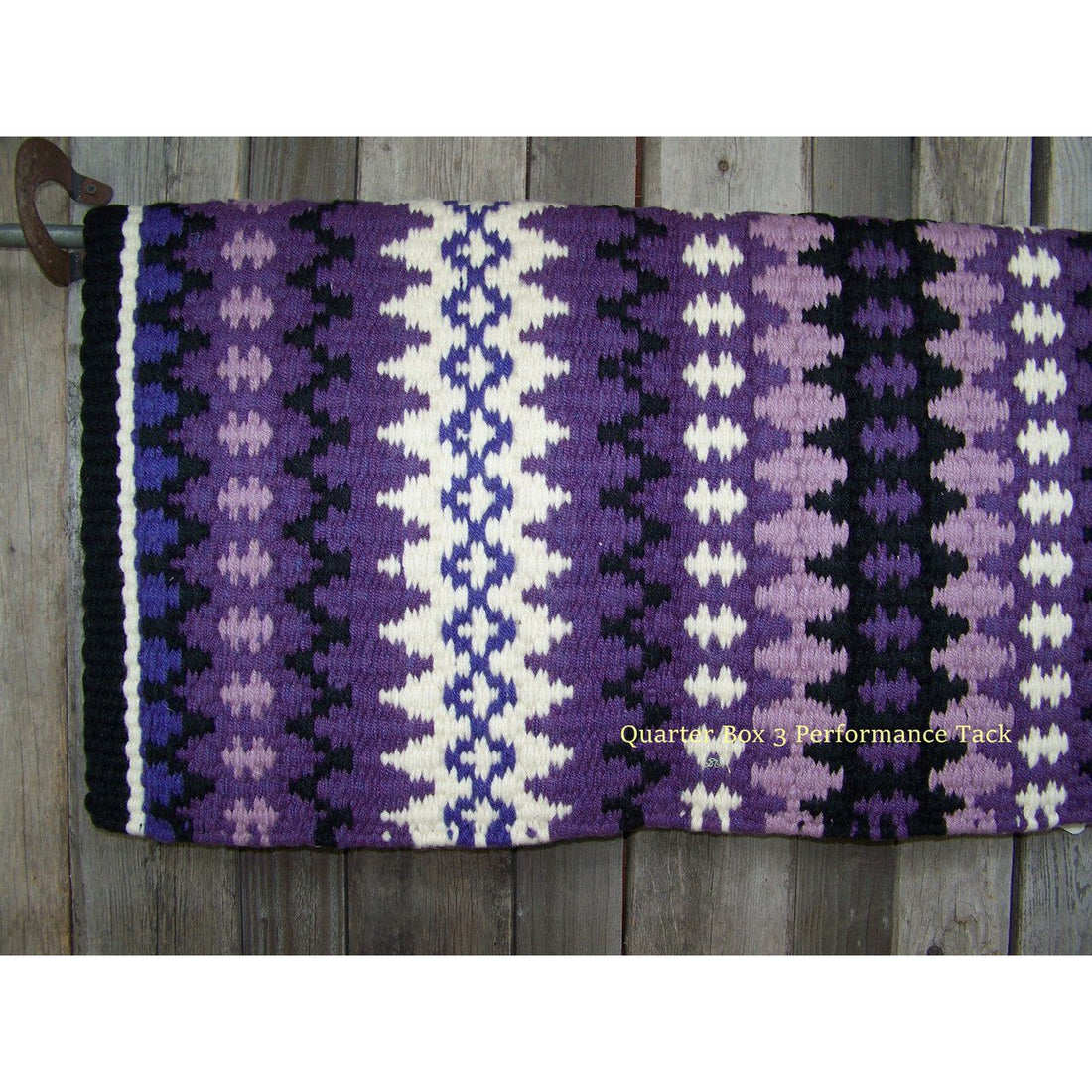 Nova Show Blanket - 38x34 (Black Base/Purple and Cream Accents) by Mayatex