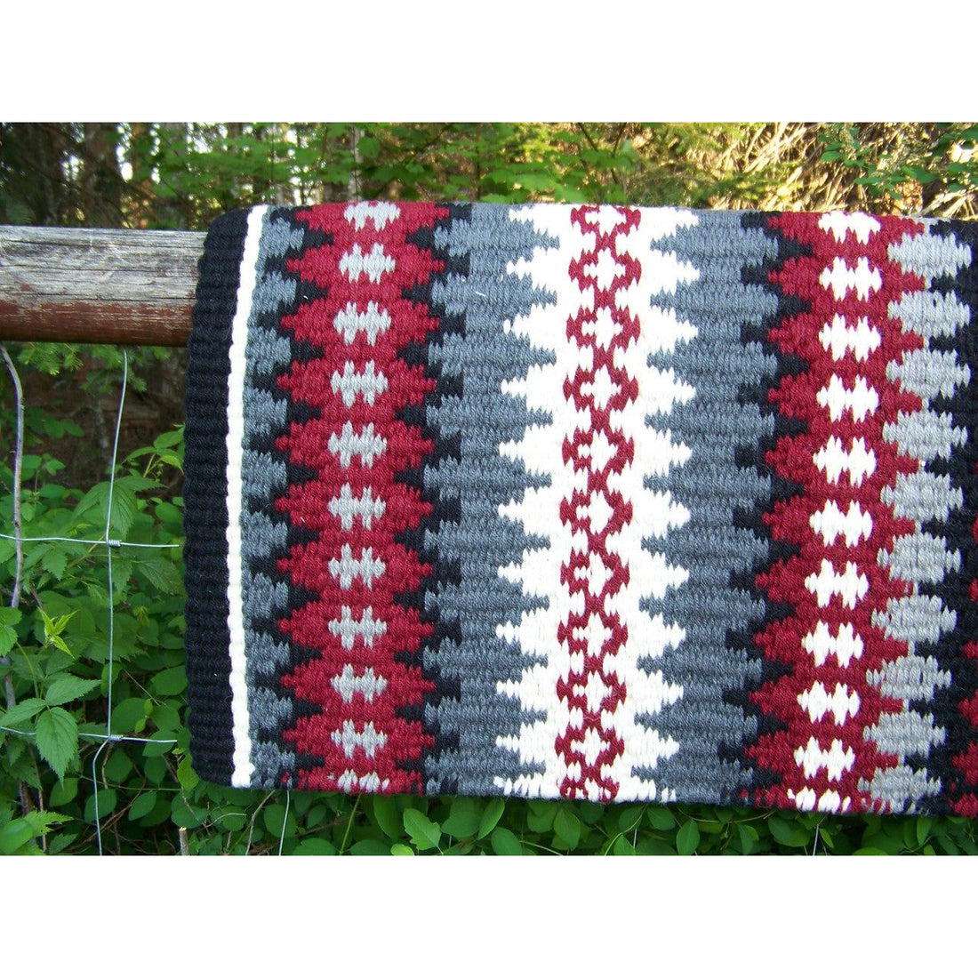 Nova Show Blanket - 38x34 (Black Base/Charcoal and Cream Accents) by Mayatex