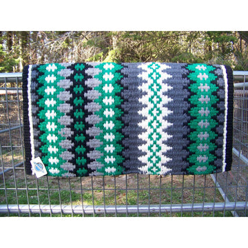 Nova Show Blanket - 38x34 (Black Base/Charcoal and Green Accents) by Mayatex