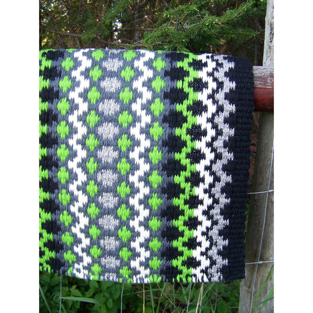 Luna Show Blanket - 40x34 (Black/Lime/BlackMetallic/Silver/Cream) by Mayatex