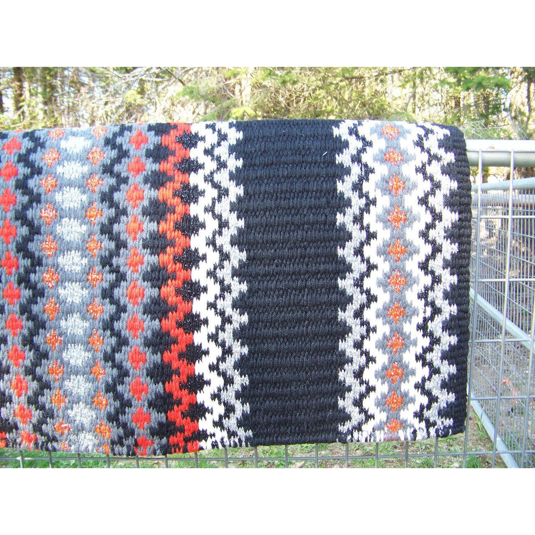 Luna Show Blanket - 40x34 (Black/Mandrin/BlackMetal/Firecr/Cream) by Mayatex