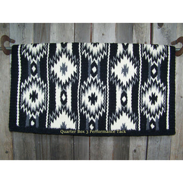 2x2 Show Blanket - 38x34 (Black Base/Cream and Grey Accents) by Mayatex