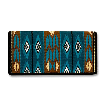 Flying Eagle Show Blanket - 38x34 (Black Base/Turquoise Accents) by Mayatex