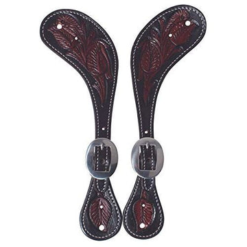 Spur Straps - Black Floral (Muleshoe - Ladies)