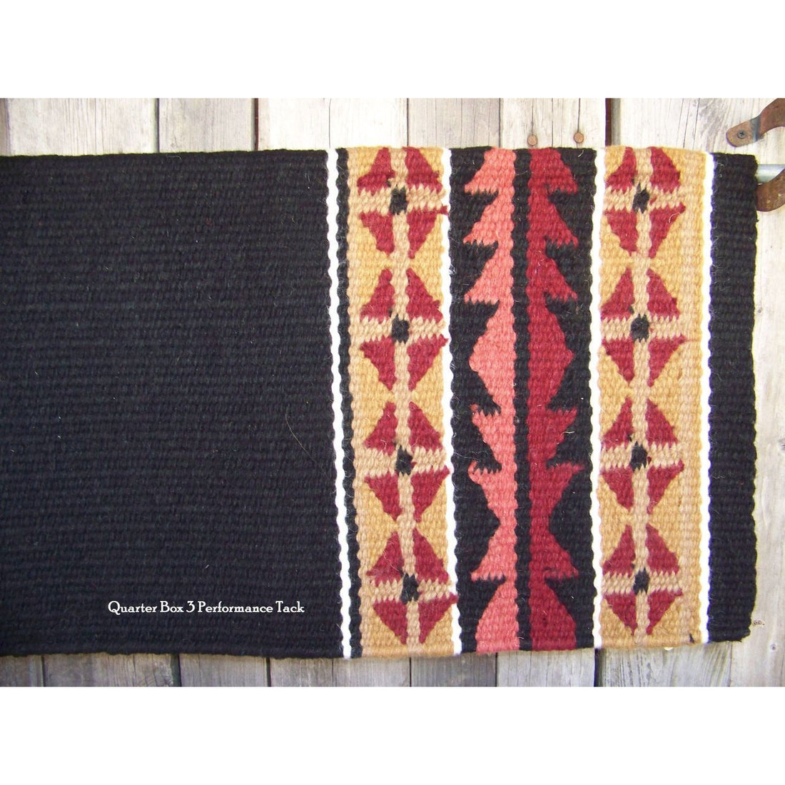 Mojave Show Blanket - 36x34 (Black/Brick Red/Tan/Cream) by Mayatex