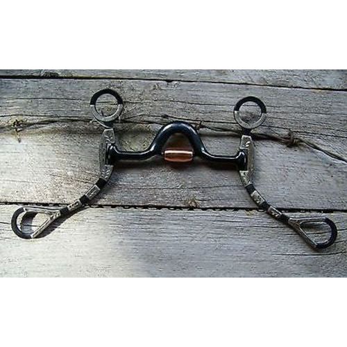 Bit - Black Steel Show Bit w/Med Port and Copper Roller