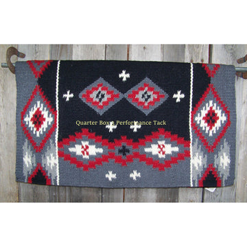 Square-Cut Show Blanket - 38x34 by Mayatex (Charcoal/Black/Red)