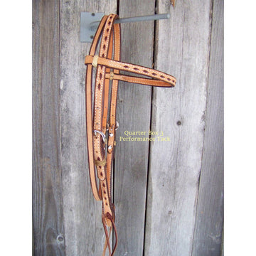 Headstall - Browband Rough Out w/Buckstitch (Brown)