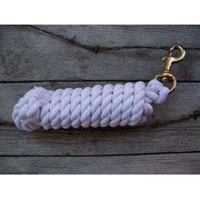 Lead Rope - 10 Foot Cotton with Brass Plated Bolt Snap (White)