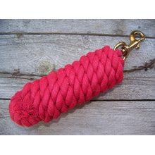 Lead Rope - 10 Foot Cotton with Brass Plated Bolt Snap (Red)