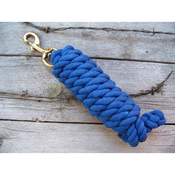Lead Rope - 10 Foot Cotton with Brass Plated Bolt Snap (Blue)
