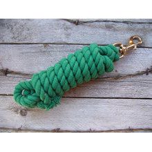 Lead Rope - 10 Foot Cotton with Brass Plated Bolt Snap (Green)