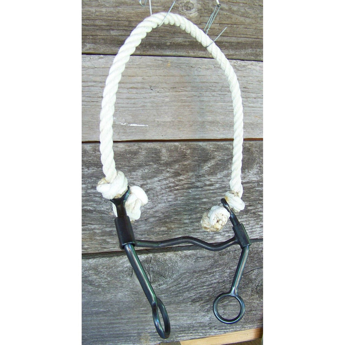 Hackamore - Black Steel Quick Stop with Rope Noseband