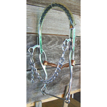 Bit - SS Hackamore/Sliding Gag with Copper Snaffle