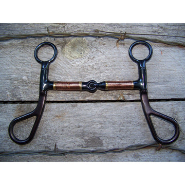Bit - Black Steel Colt Bit w/Snaffle and Copper Wrap Bars