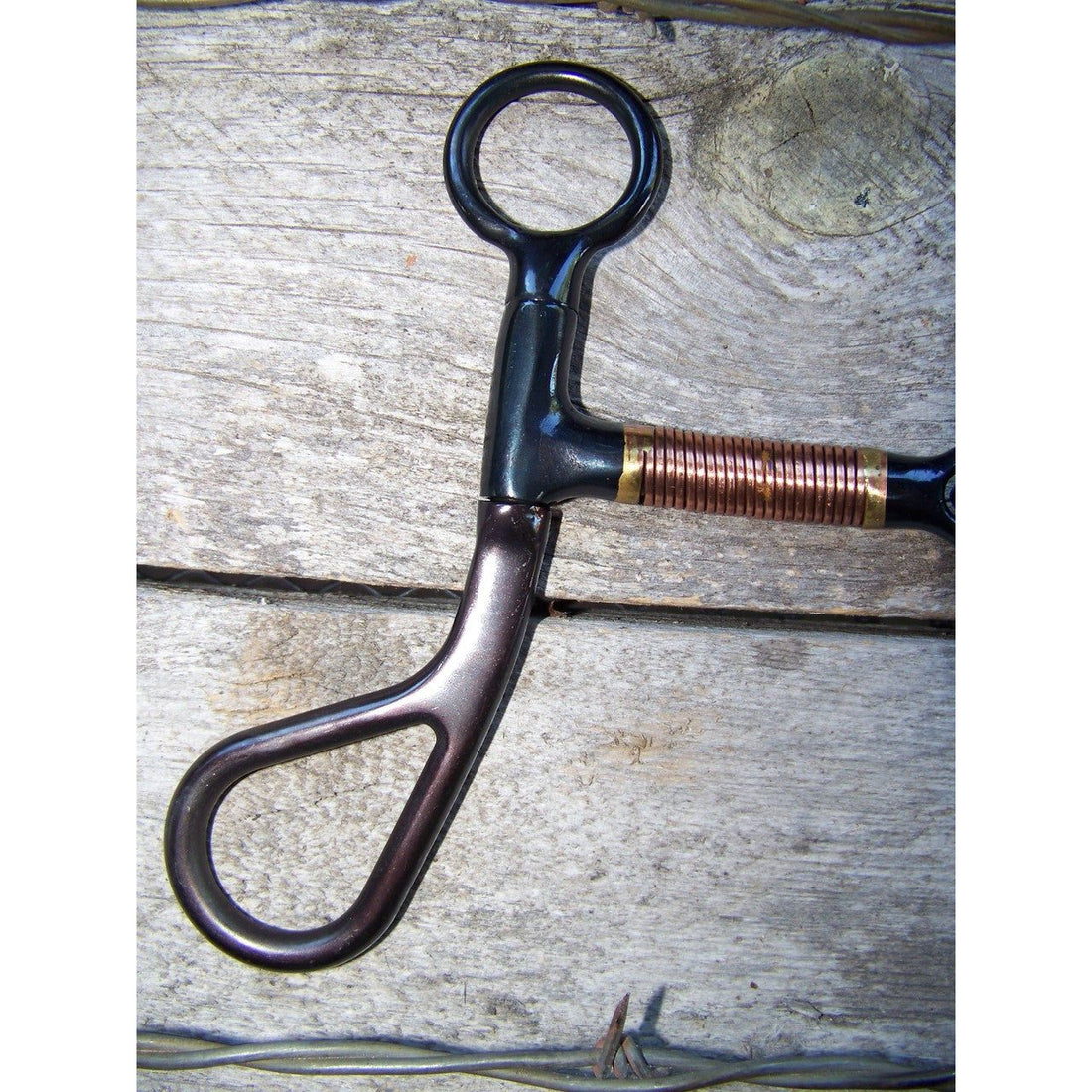 Bit - Black Steel Colt Bit w/Snaffle and Copper Wrap Bars