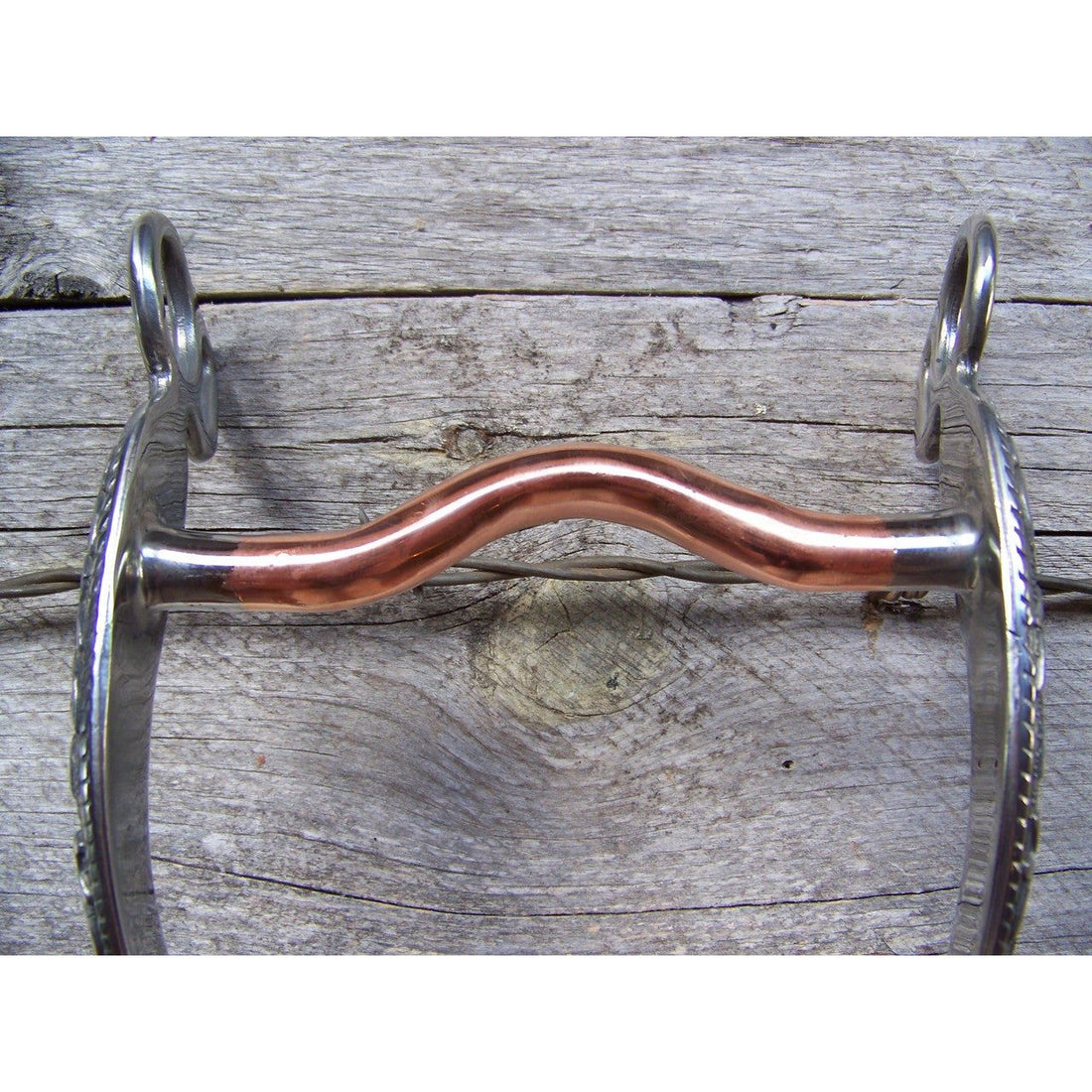 Bit - SS Grazing Bit w/Copper Mouth, Oak Leaf Design