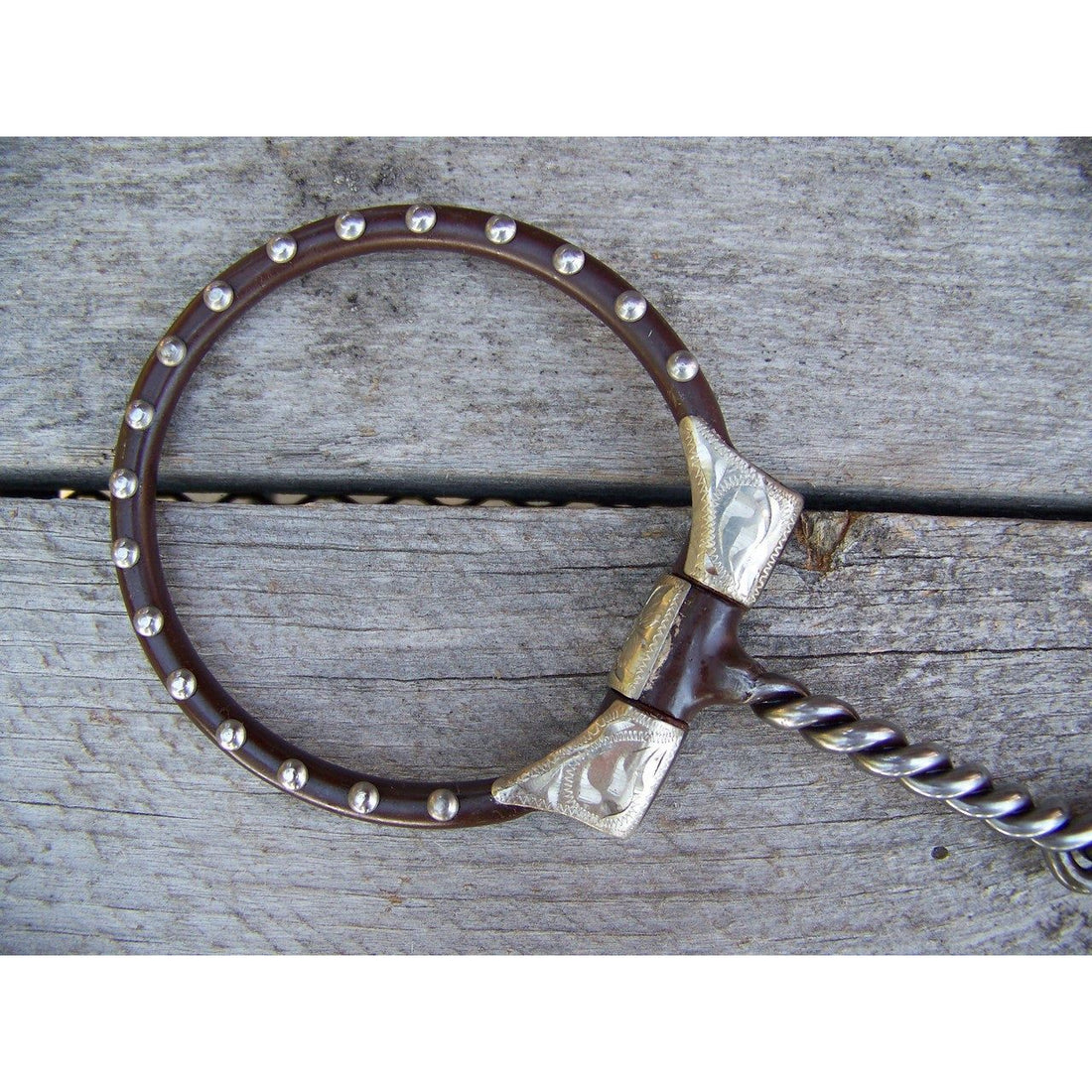 Bit - Antique D-Ring Twist with GS Silver Trim/SS Dots