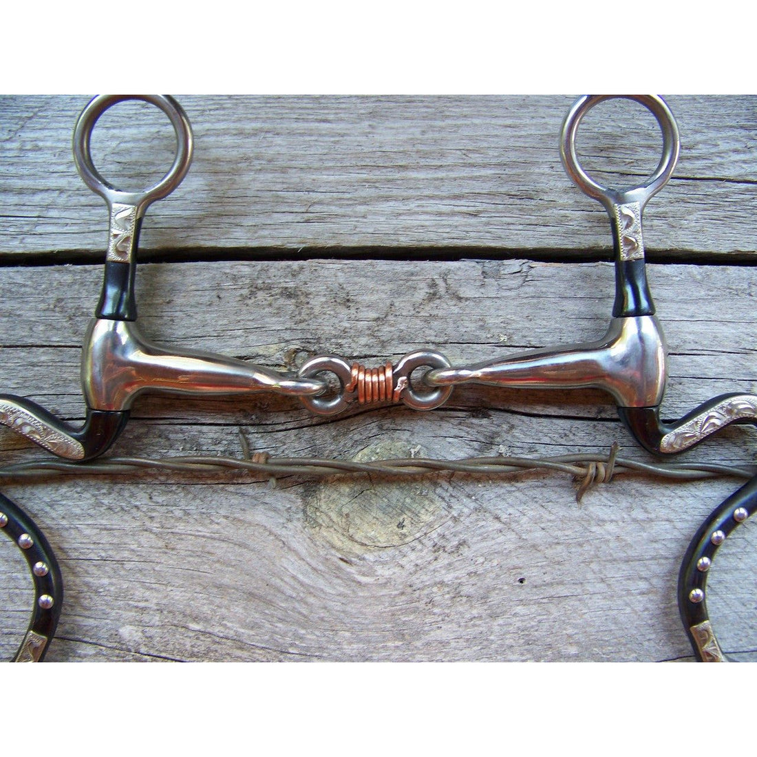 Bit - Black Steel S Shank with 3 Piece Wire Wrapped Link