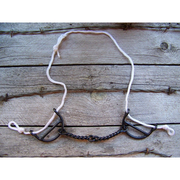 Bit - Black Steel Sliding Gag w/Sweet Iron Twisted Snaffle
