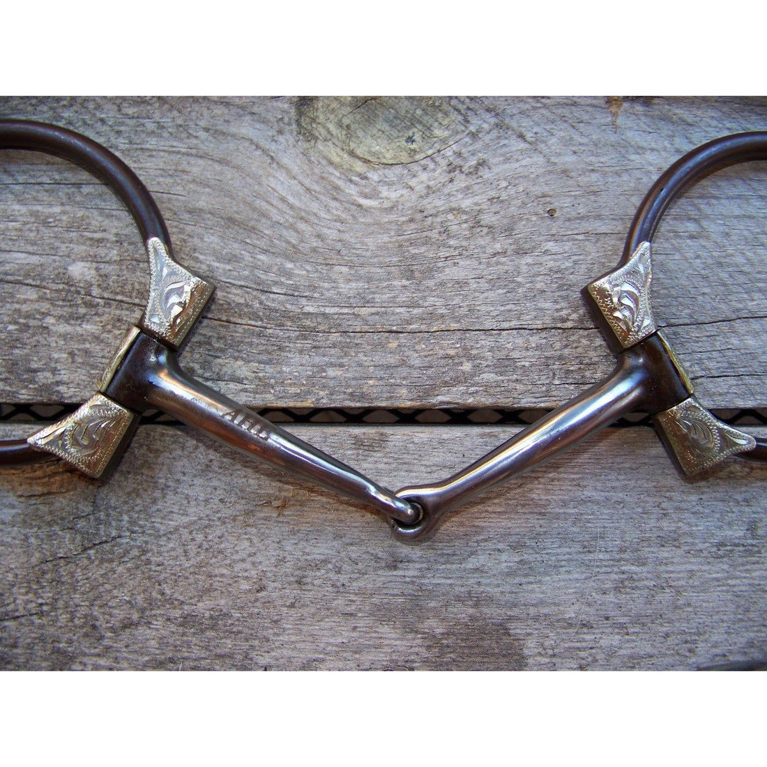 Bit - Antique D-Ring with German Silver Engraved Trim