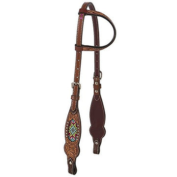 Headstall - Beaded Inlay Single Ear Headstall by Rafter T Ranch Company